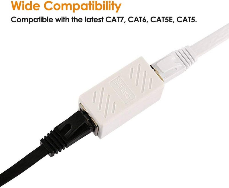 PLUSPOE Ethernet Coupler, 2 Pack Inline Coupler Cable Extender Adapter Female to Female for Cat7 Cat6 Cat5e Cable - Image 5