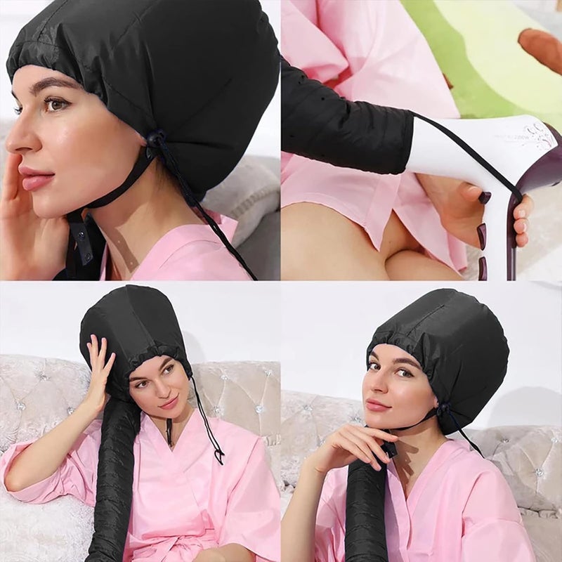 comfrt Bonnet Hooded Hair Dryer Attachment, Adjustable Deep Conditioning Cap, Upgraded Drying Heat Cap with Elastic Strap for Natural Curly Textured Hair Care, Fast Drying, Styling - Image 2
