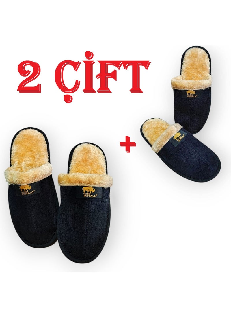 Golden Buffalo - 2 Pairs Home Slippers Wool Guest Dowry Bundle Bride Groom - Image 1