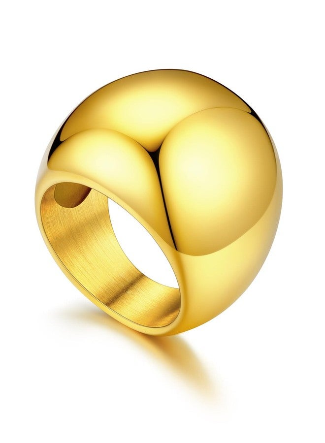 U7 Women Statement Rings Chunky Gold Dome Ring Pinky Rings, Women Dome Rings, Size 9 - Image 1