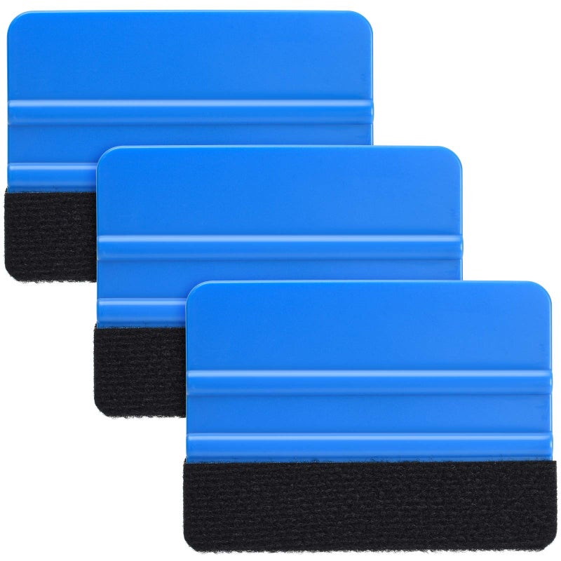 Durable Black Felt Edge Vinyl Squeegee Tool 4Inch Car Vinyl Film Wrapping Decal Window Tint Work Professional Scratch Free Squeegee Pack of 3