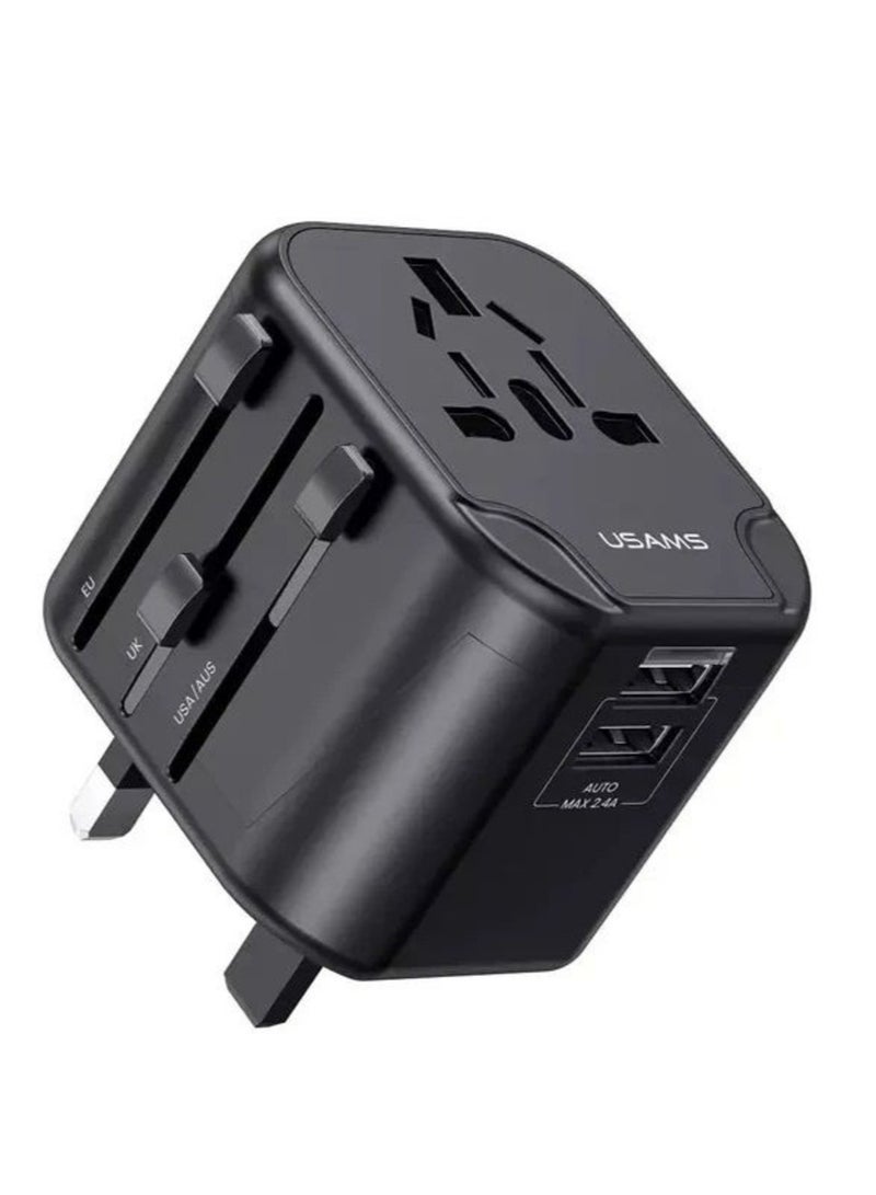 Usams US-CC173 T55 12W Dual USB Universal Travel Charger - Image 1