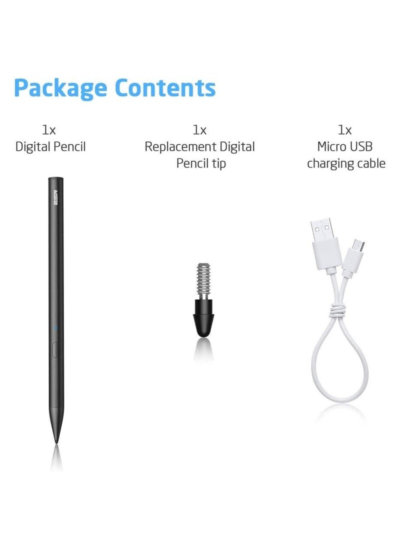 ESR - Esr Digital Pencil for iPad Active Stylus with Palm Rejection Precise & Rechargeable Ipad Pencil Compatible with Ipad Pro-Ipad-Ipad Air 3 Black - Image 1
