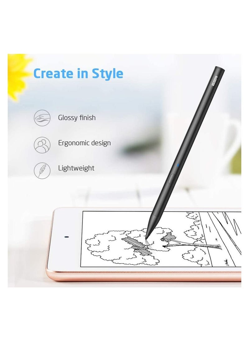 ESR - Esr Digital Pencil for iPad Active Stylus with Palm Rejection Precise & Rechargeable Ipad Pencil Compatible with Ipad Pro-Ipad-Ipad Air 3 Black - Image 1