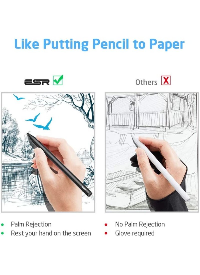 ESR - Esr Digital Pencil for iPad Active Stylus with Palm Rejection Precise & Rechargeable Ipad Pencil Compatible with Ipad Pro-Ipad-Ipad Air 3 Black - Image 1