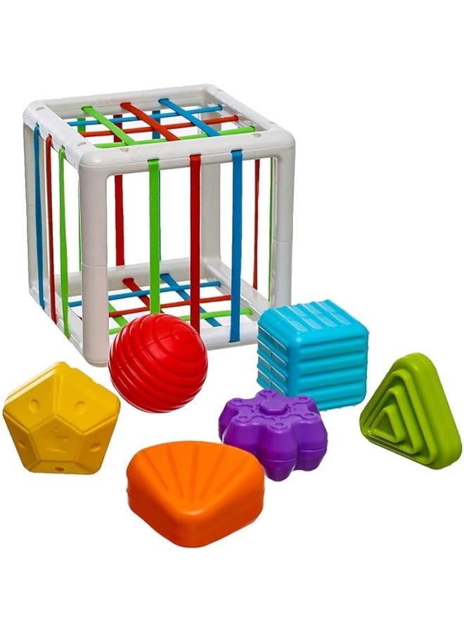 لعبة تعليمية لفرز الأشكال - لوحة تعليمية للأطفال الصغار مع مكعبات هندسية - Image 1