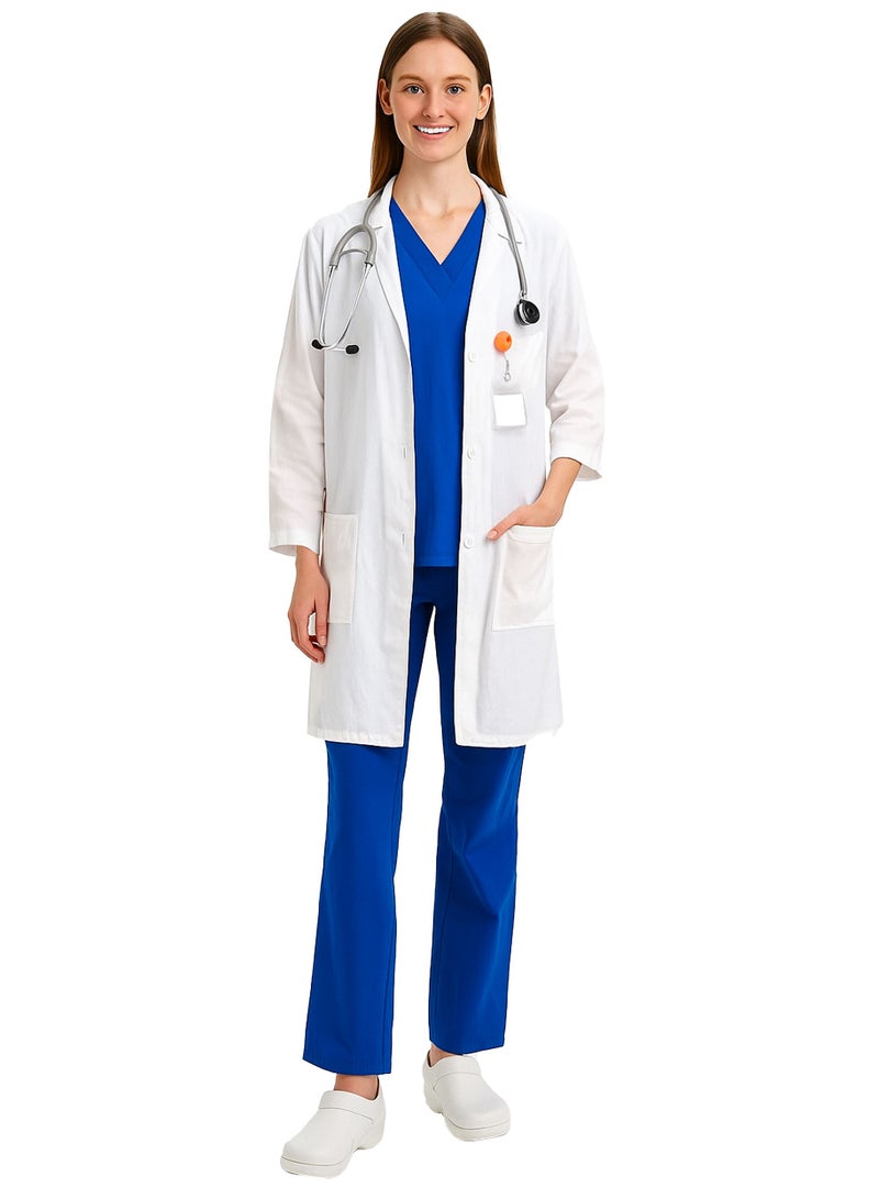 Selecta Now Ladies White Laboratory Coat Long Sleeves Soft Breathable Women Lab Coat - Image 2