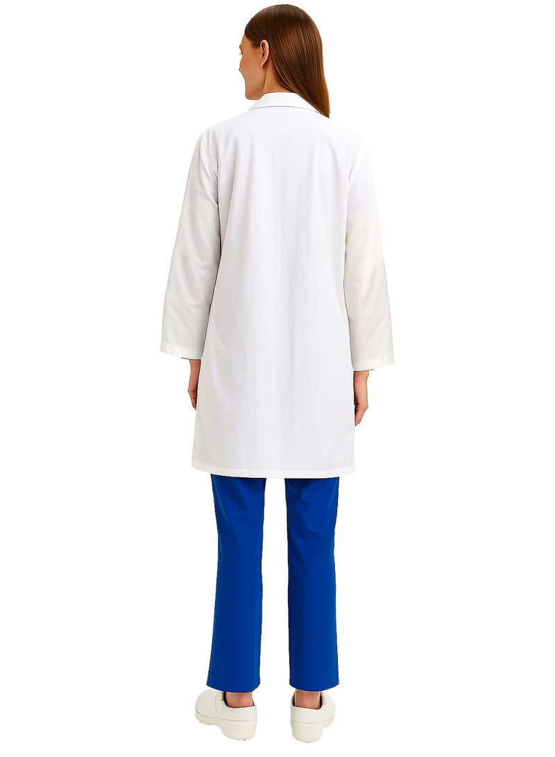 Selecta Now Ladies White Laboratory Coat Long Sleeves Soft Breathable Women Lab Coat - Image 3