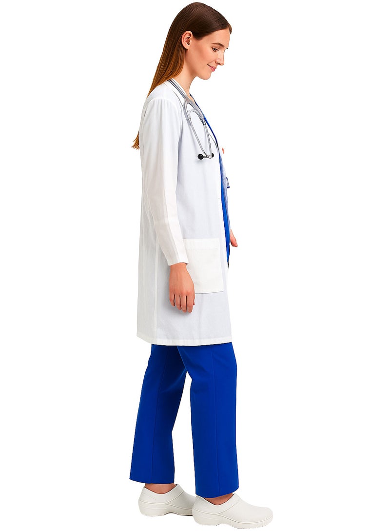 Selecta Now Ladies White Laboratory Coat Long Sleeves Soft Breathable Women Lab Coat - Image 4