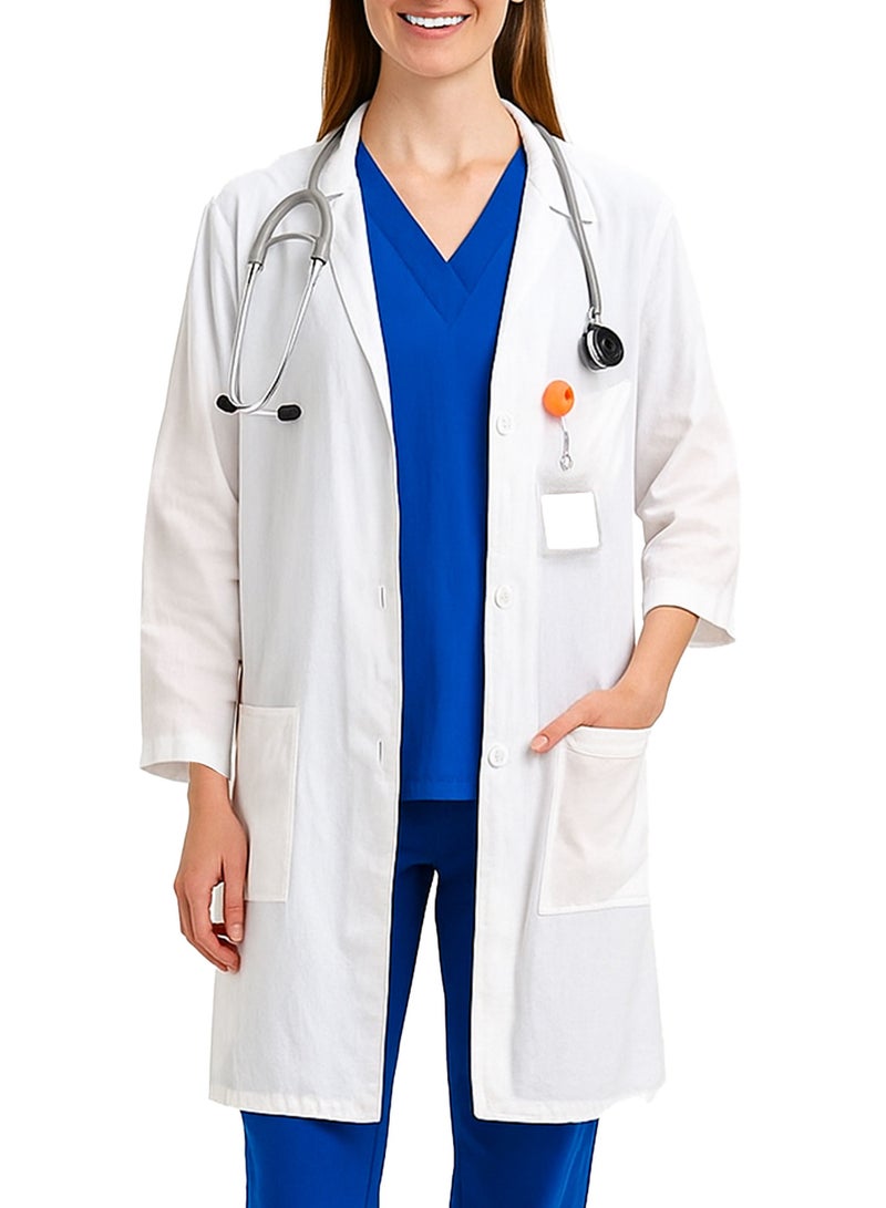 Selecta Now Ladies White Laboratory Coat Long Sleeves Soft Breathable Women Lab Coat - Image 1