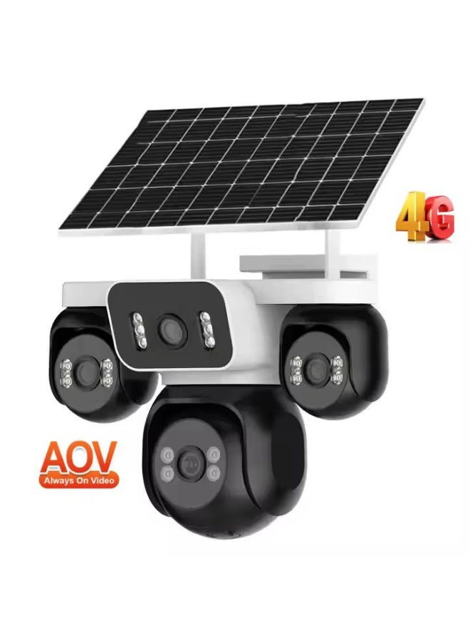 المهوس الفضاء كاميرا مراقبة شمسية Geek Space VCS03-4G – كاميرا خارجية بدقة HD تعمل بشرائح 4G مع رؤية ليلية وكشف الحركة وصوت ثنائي الاتجاه