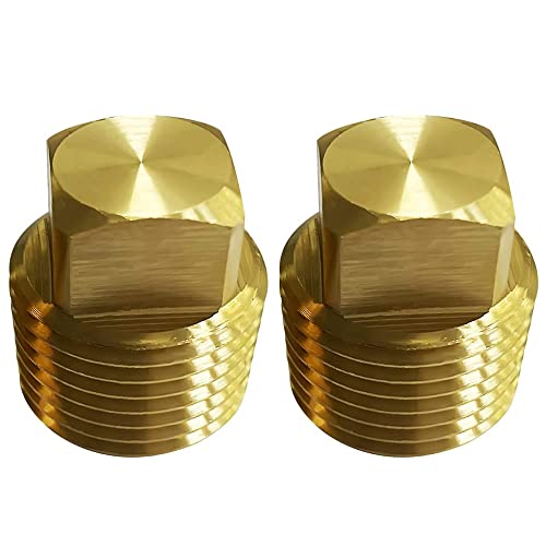 Spurick 1/2" NPT Solid Brass Drain Plugs commonly Used in Boat Hulls, 2 Pack Solid Brass Boat Hull Spare Garboard Drain Plug for Bayliner Four Winns Glastron Larson Sea Ray Starcraft And many other models - Image 5