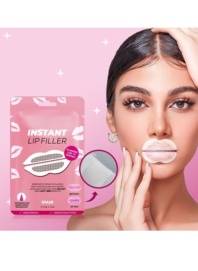 INSTANT Instant Lip Filler for Plumped Lips in 30 Mins by Vitamasques, 3 Pack - Korean Skin Care Vegan Collagen, Hyaluronic Acid & 400 Dissolving Micro-Dart Tech for Instant & Long-Lasting Results  - Image 1