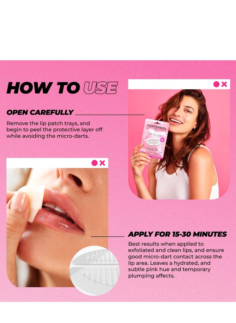 INSTANT Instant Lip Filler for Plumped Lips in 30 Mins by Vitamasques, 3 Pack - Korean Skin Care Vegan Collagen, Hyaluronic Acid & 400 Dissolving Micro-Dart Tech for Instant & Long-Lasting Results  - Image 4
