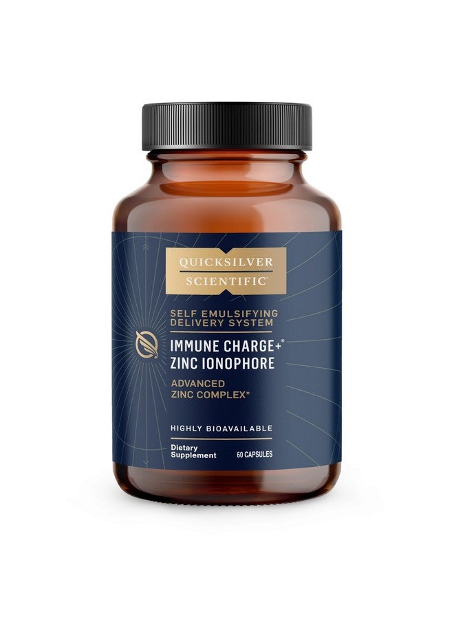 Quicksilver Scientific Immune Charge+ Zinc Ionophore - Zinc Supplement Complexed with Quercetin, Luteolin, Hesperetin Immune + GI Support (60 Capsules)