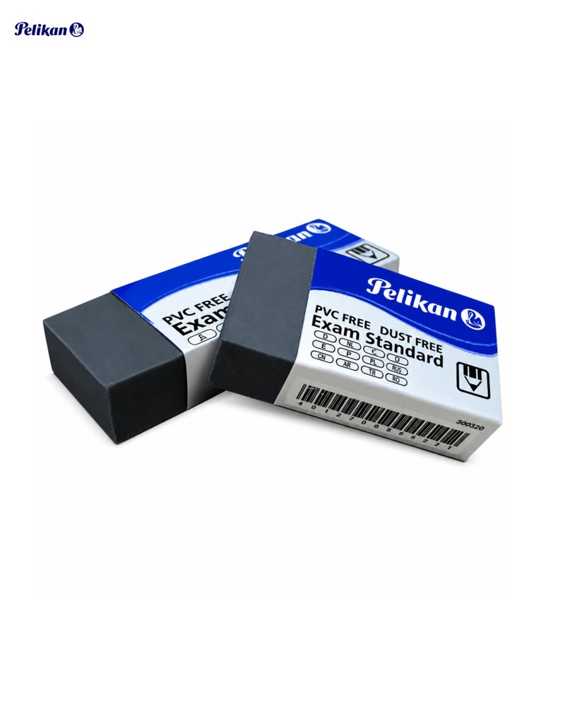 Pelikan Exam Standard Dust-Free Erasers LARGE, PVC-Free Grey, Box of 20 – School & Office Supplies