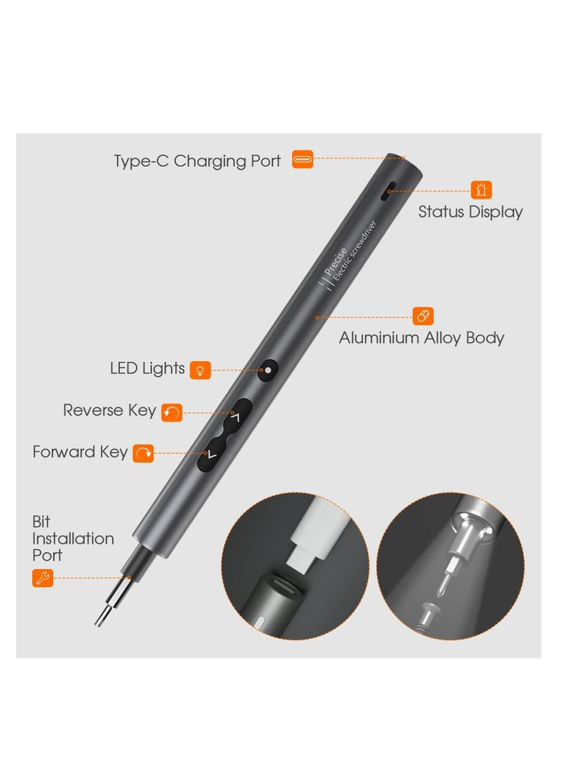 Arabest - 51 in 1 Electric Screwdriver Set, Portable Mini Rechargeable Cordless Precision Screwdriver with Battery & LED Light, Magnetic Driver Bits Set, Professional Repair Tool Kit for Electronics - Image 1
