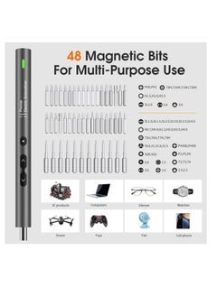 Arabest 51 in 1 Electric Screwdriver Set, Portable Mini Rechargeable Cordless Precision Screwdriver with Battery & LED Light, Magnetic Driver Bits Set, Professional Repair Tool Kit for Electronics  - Image 2