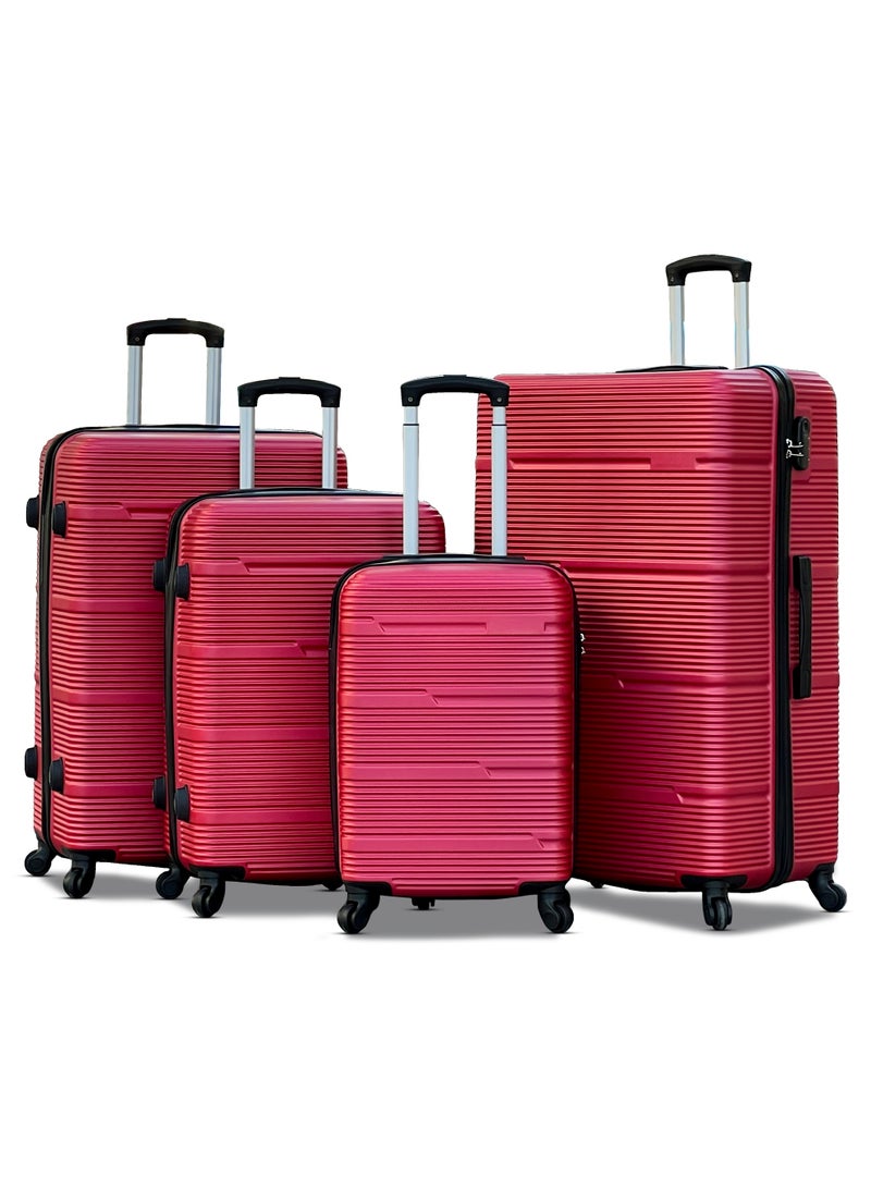 ZAAPPY Hard Shell Horizon Line ABS Lightweight 4 PCS SET (20/24/28/32 Inch) Luggage, Combination Lock Suitcase - Image 1