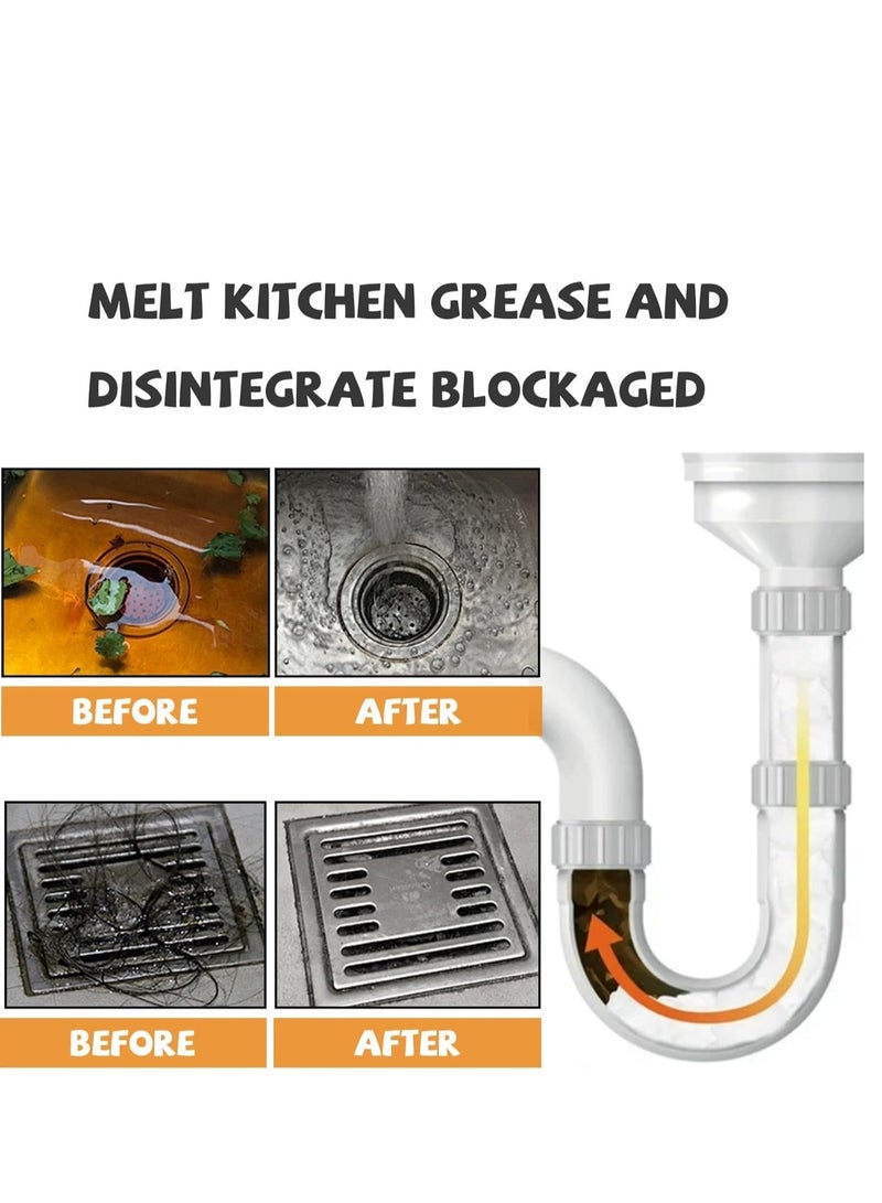 SOLARAE Drain Cleaner Powerful Pipe Dredge Agent Kitchen Excavator Foaming Toilet Roll Tape Lint Remover, for Bathroom Basins Drains 100 G / 3.53 OZ - Image 3