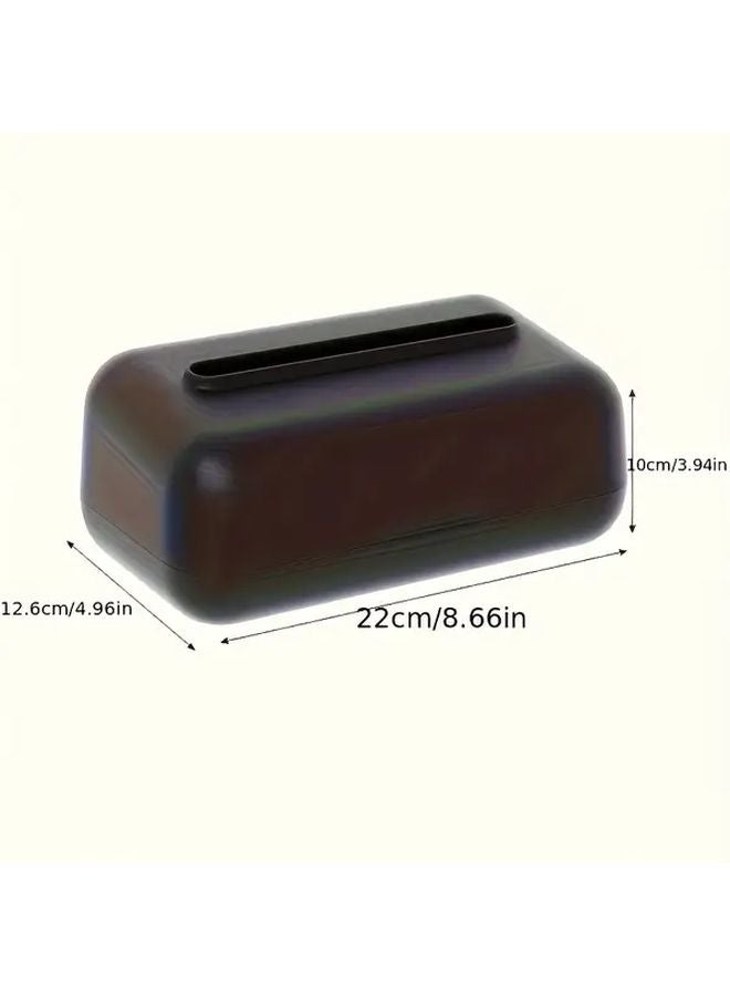 حامل علبة المناديل الأسود المثبت على الحائط مع سطح الطاولة اللاصق لمنظم الحمام - Image 1