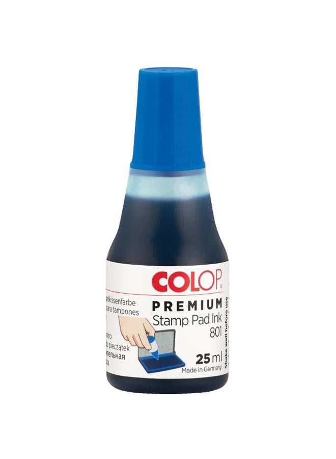 Colop Stamp Pad Ink 801 25Ml Blue, Water Based Refill Ink, 801Be - Image 1