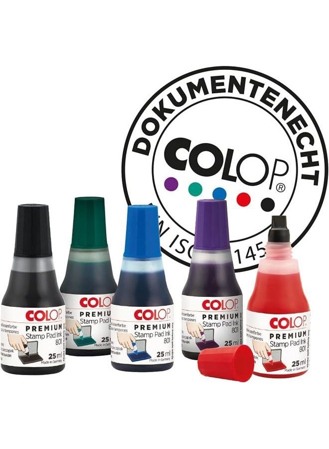 Colop Stamp Pad Ink 801 25Ml Blue, Water Based Refill Ink, 801Be - Image 2