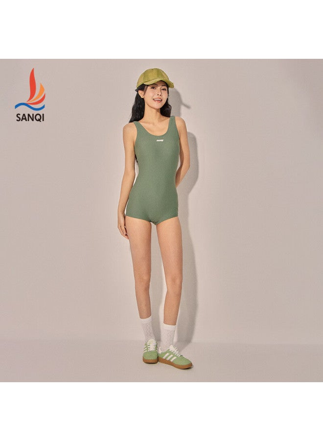 Sanqi Women's One Piece Swimsuit For Hot Springs, Slimming Plus Size Swimwear For Professional Training And Compeion, Navy Blue L - Image 3