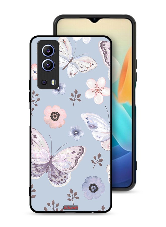 Tolwak Vivo Y72 5G Protective Case Cover Butterflies And Flowers - Image 1