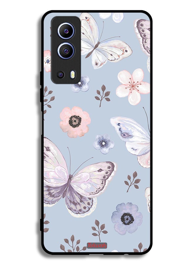 Tolwak Vivo Y72 5G Protective Case Cover Butterflies And Flowers - Image 2