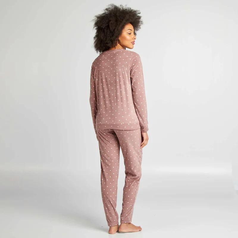 Kiabi Printed 2-Piece Pyjama Set Pink