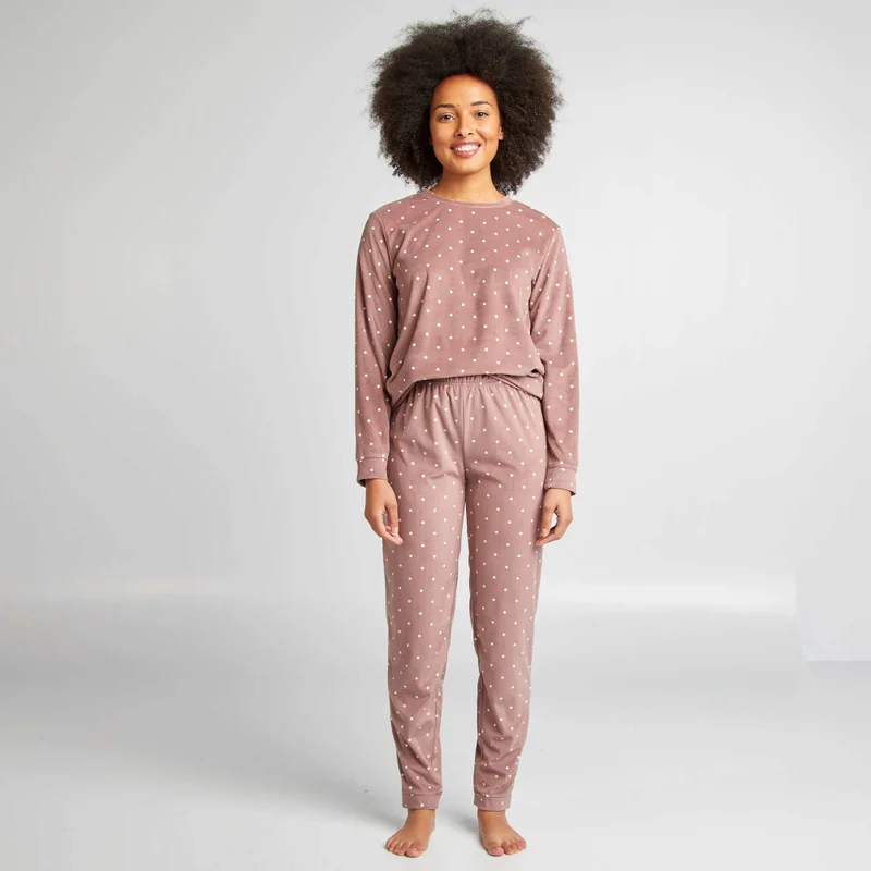 Kiabi Printed 2-Piece Pyjama Set Pink