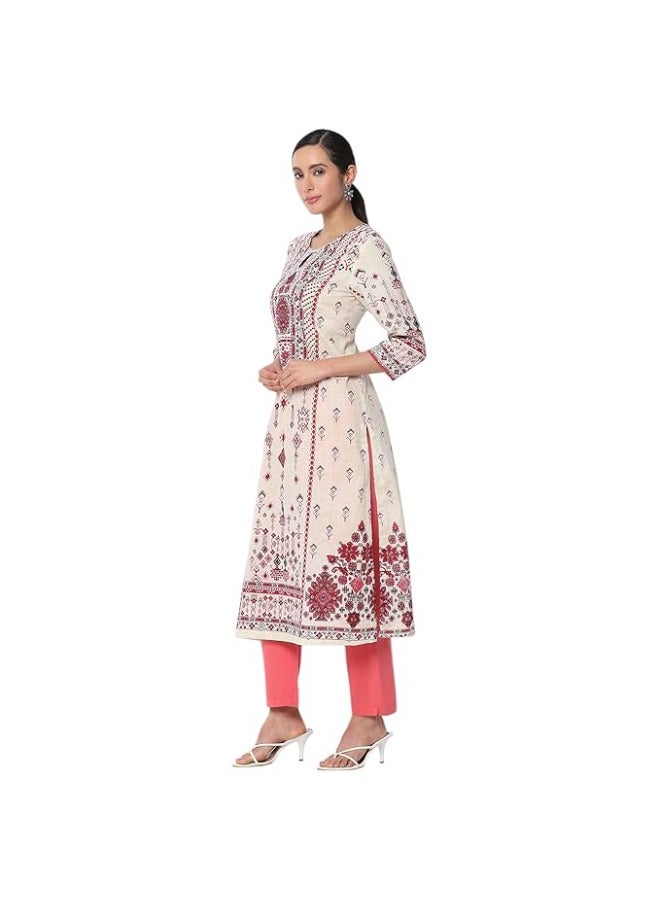 BIBA Women Cotton Straight Printed Kurta S - Image 2