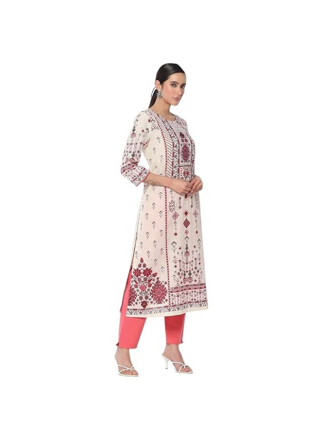 BIBA Women Cotton Straight Printed Kurta S - Image 1