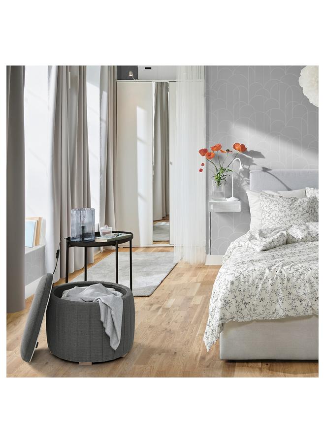 Zaboon Pouffe, With Storage/Kilanda Dark Grey - Image 5