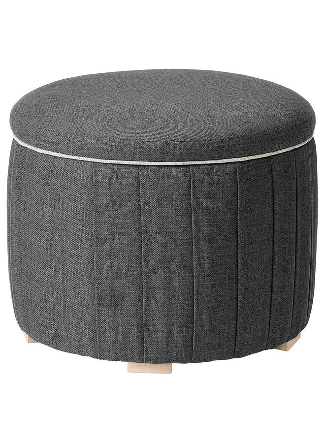 Zaboon Pouffe, With Storage/Kilanda Dark Grey - Image 1
