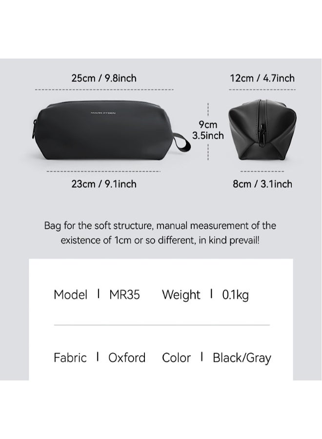 Mark Ryden MR-35 Black Travel Organizer Pouch – Lightweight Oxford Waterproof Tech Bag with Wrist Strap – Minimalist Storage for Cables, Gadgets, and Accessories - Image 3