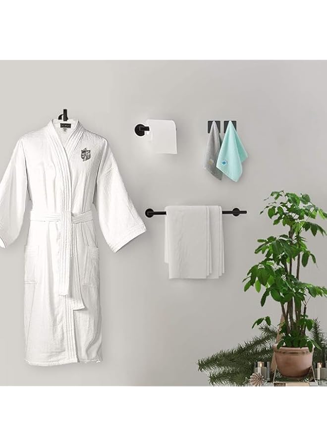 promass Bathroom Hardware Set, Bathroom Accessories Set Including 16'' Tower Bar, Towel Ring and Towel Hooks Bathroom Towel Rack Towel Bar Set Wall Mounted for Bathroom Kitchen(Black) - Image 3