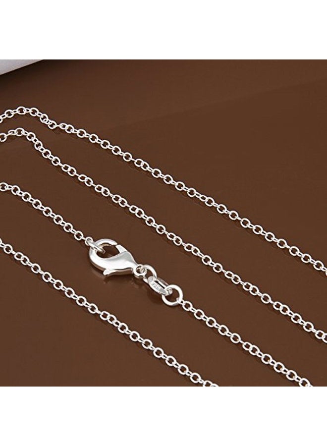 Greendou Fashion Jewelry 925 Sterling Silver Plated 1mm 18 inches Rolo Chain Necklace - Image 3