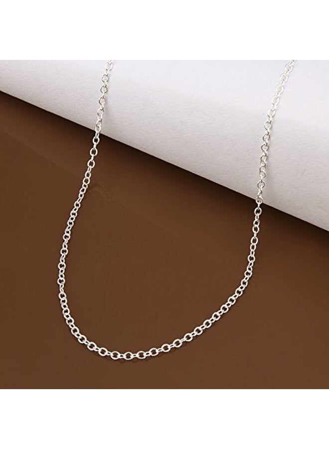 Greendou Fashion Jewelry 925 Sterling Silver Plated 1mm 18 inches Rolo Chain Necklace - Image 4