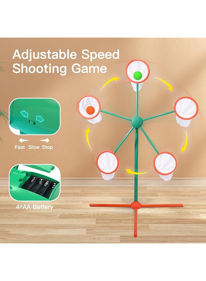 ECVV Shooting Game For Age 5 6 7 8 9 10+ Year Old Boys Kids Outdoor & Indoor Game With Big Moving Shooting Target 2 Guns & 24 Foam Balls Ideal Gifts For Cool Kids & Teens - Image 2