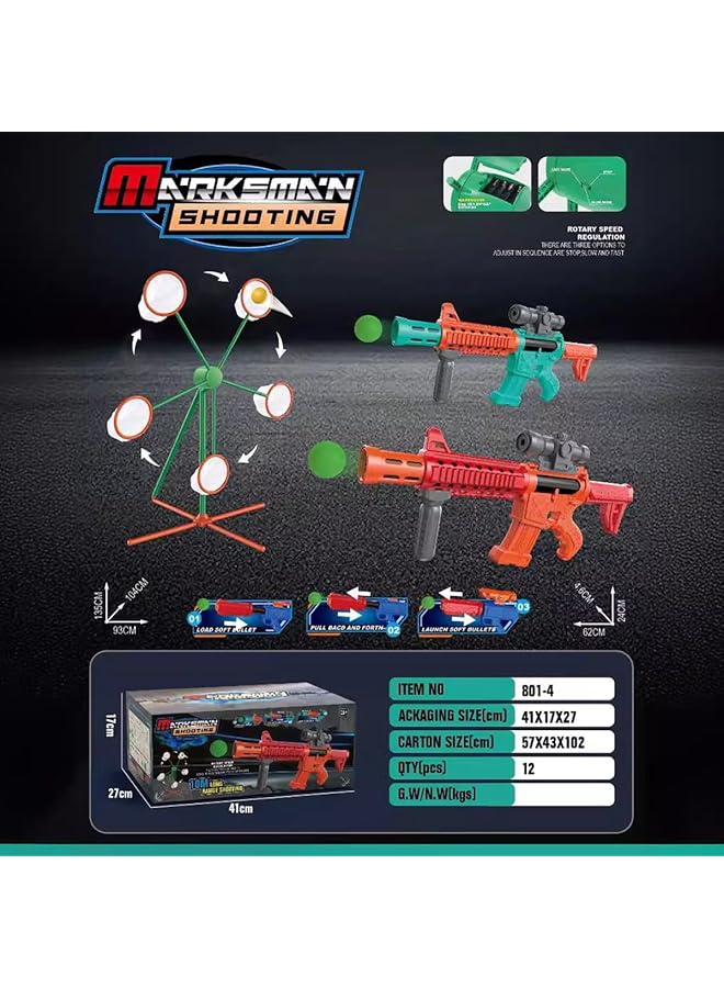 ECVV Shooting Game For Age 5 6 7 8 9 10+ Year Old Boys Kids Outdoor & Indoor Game With Big Moving Shooting Target 2 Guns & 24 Foam Balls Ideal Gifts For Cool Kids & Teens - Image 5
