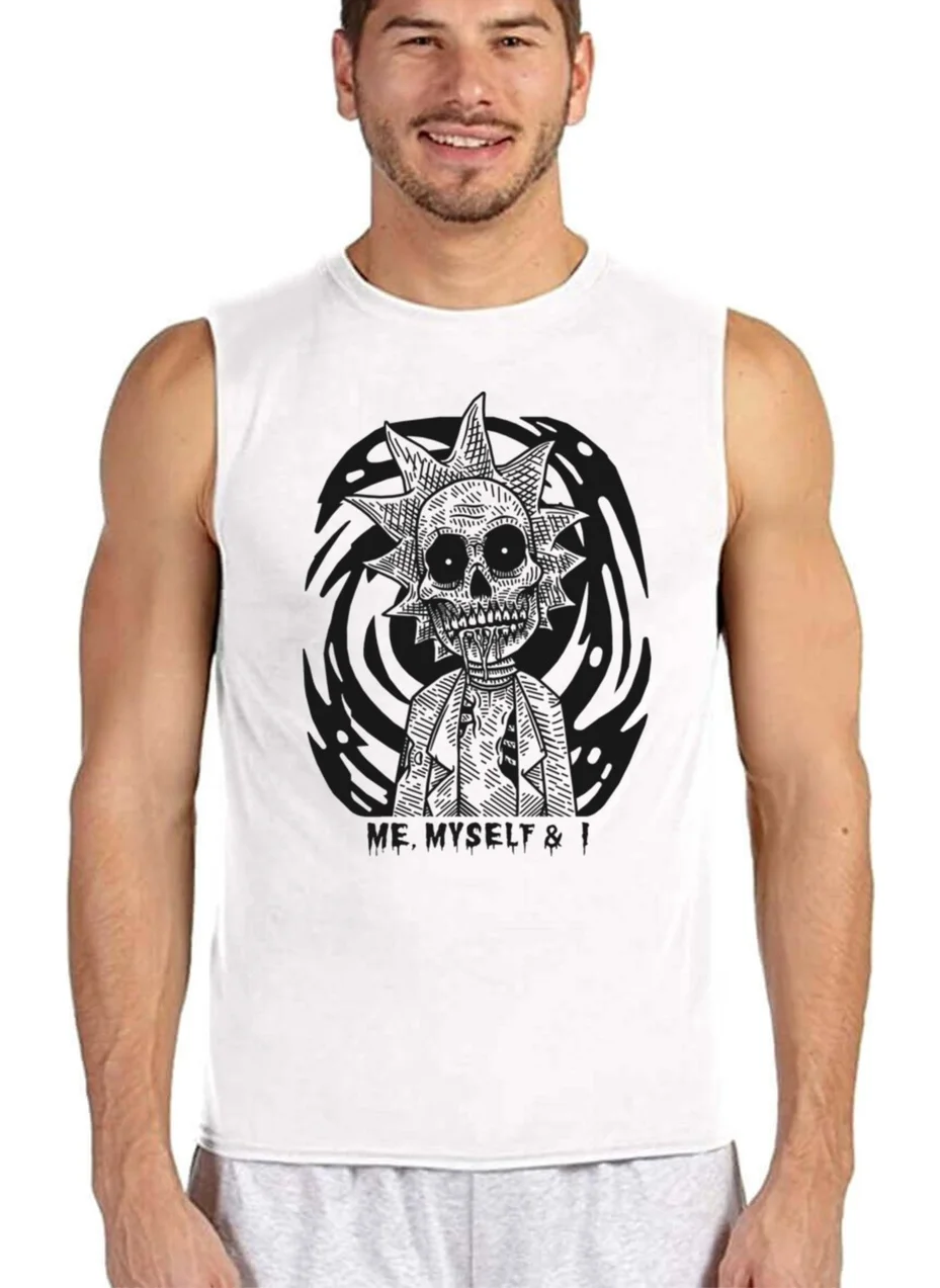 Rock&Roll Zombie Rik White Cut Arm | Sleeveless Men's T-Shirt | Athlete