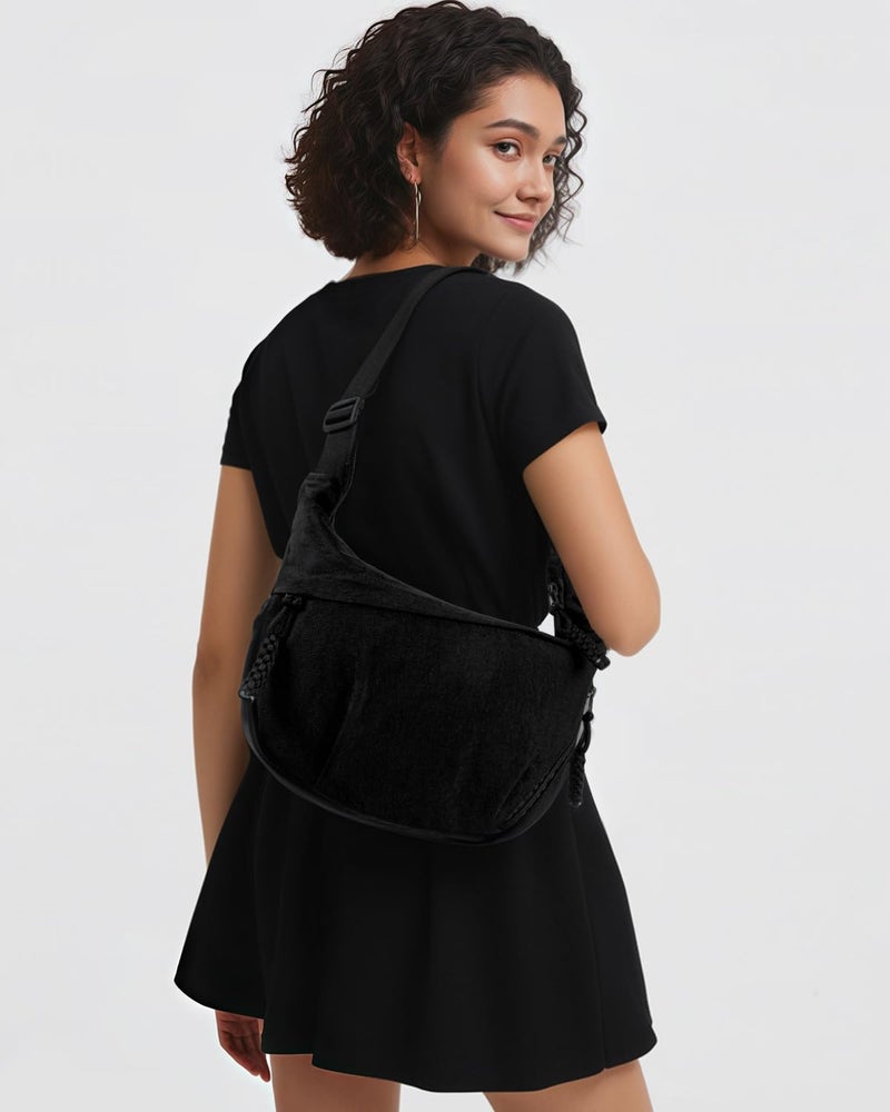 KOTORA Crossbody Bag Shoulder Purse Medium Holiday Travel Bags Phone Bag Mutil 3 Sidepocket Handbag Comfortable Roomy Bags For Work Walk (Black) - Image 4
