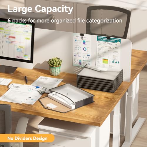 ABC life 6 Pack Plastic Expanding File Folder, Folders for Documents with Snap Closure, Black File Folder Organizer Holder, Transparent Accordion File Pouch,Large Capacity, Fit Letter/A4 Size - Black - Image 3