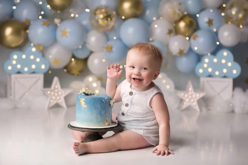 Specialyou.In Blue & Golden Happy Birthday Decoration Items For Boys Combo With Confetti Balloons, Gold Star String, Pastel Blue Balloons & Happy Birthday Paper- 51 Items,51 pcs - Image 4