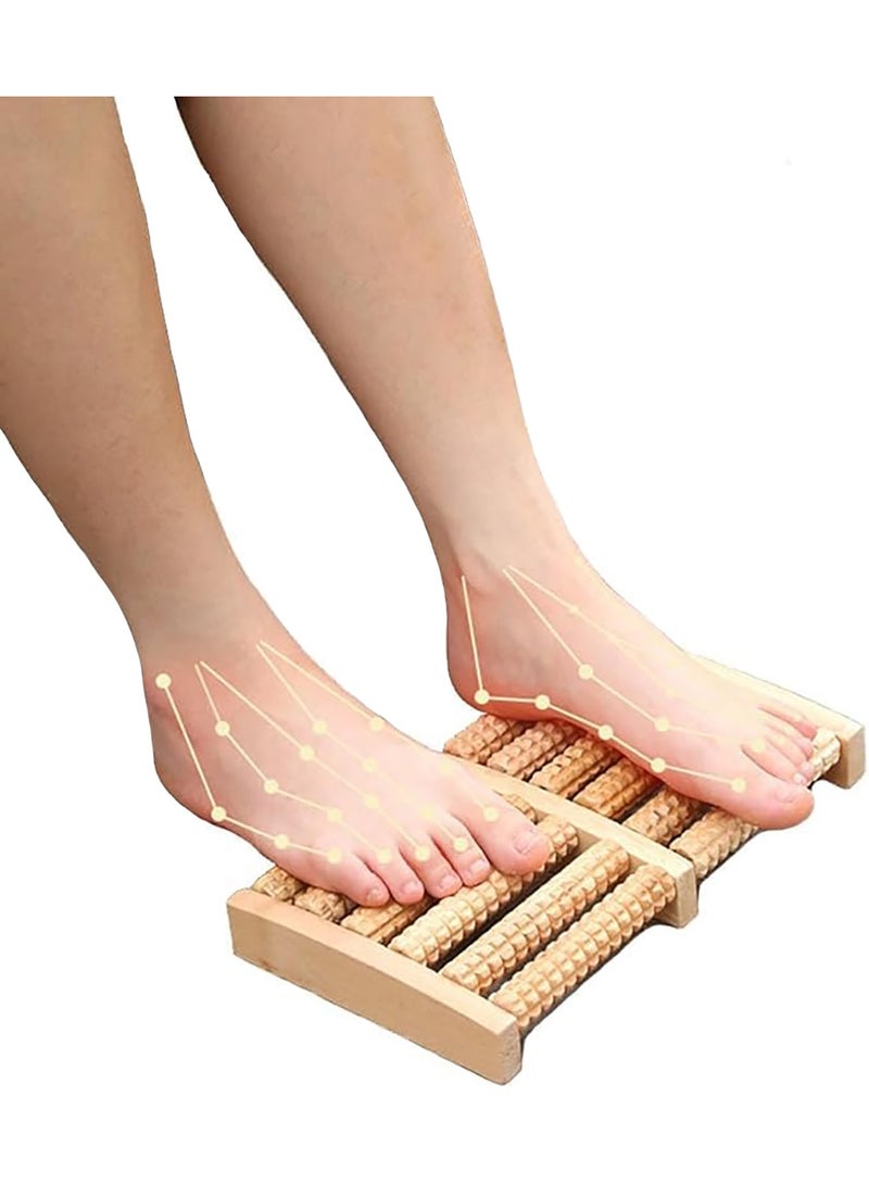 Wooden Foot Massager Roller, Wooden Acupressure, Relieve Plantar Fasciitis, Heel, Foot Arch Pain & Relief Stress Tools - Image 1