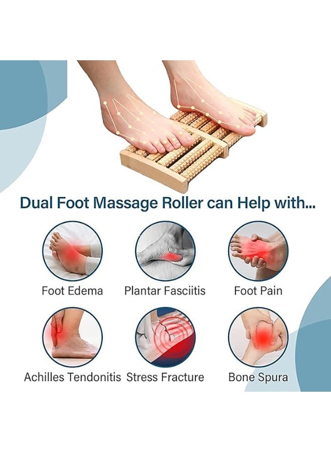 Wooden Foot Massager Roller, Wooden Acupressure, Relieve Plantar Fasciitis, Heel, Foot Arch Pain & Relief Stress Tools - Image 3