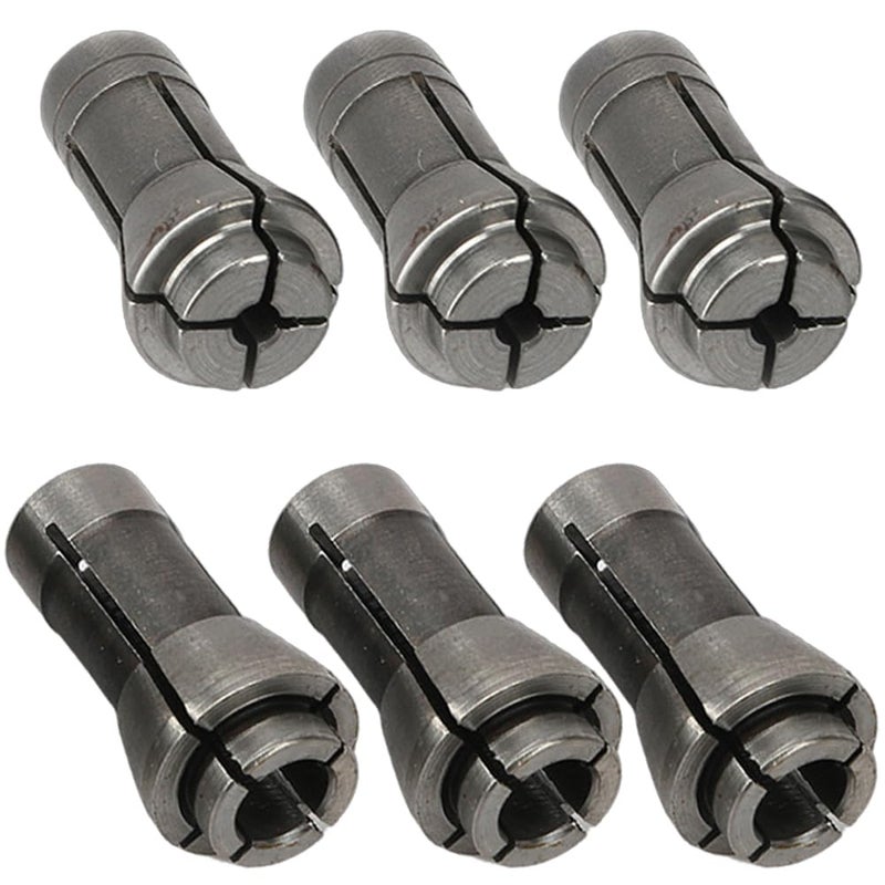 6 Pack Die Grinder Collet Grinding Machine Clamping Collet Adapter 14 and 18 Arbors Shanks 3 Pack 3mm and 3 Pack 6mm Grinding Machine Clamp
