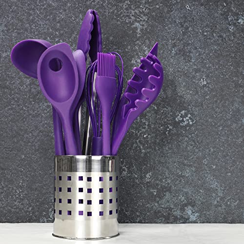 Chef Craft Premium Silicone Spoon Spatula, 11.5 inch, Purple - Image 4